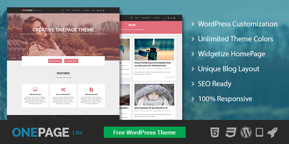 One page wp theme free download